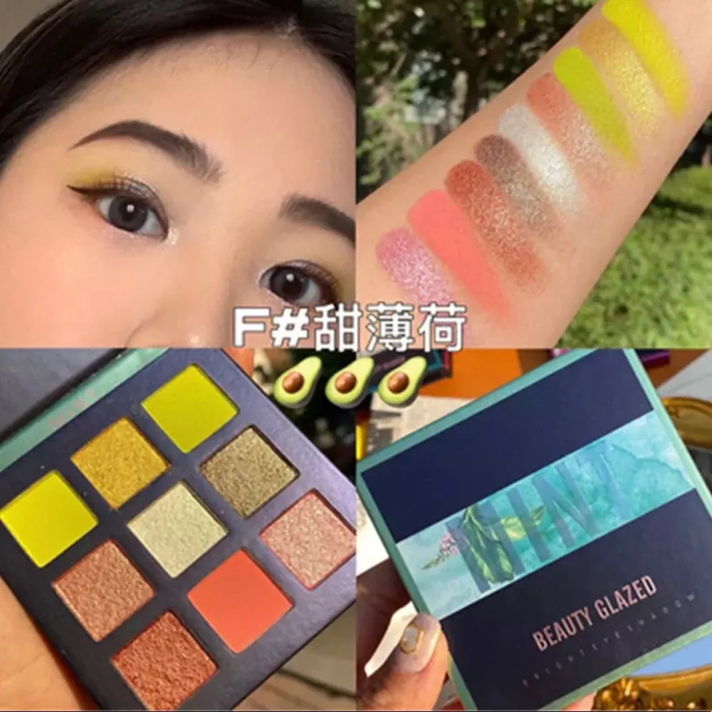 Eyeshadow palette shimmer glitter shiny holographic beauty eyes makeup neon